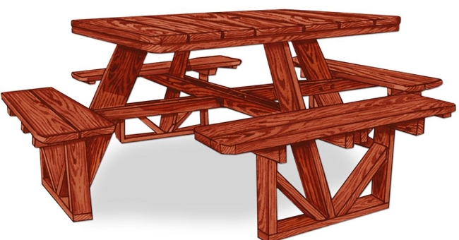 4' x 4' Square Walk-In Table