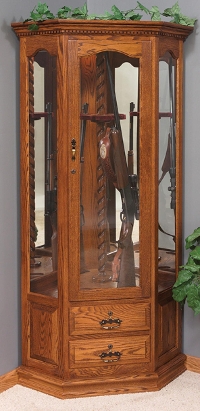 6 Gun Corner Swivel Gun Cabinet